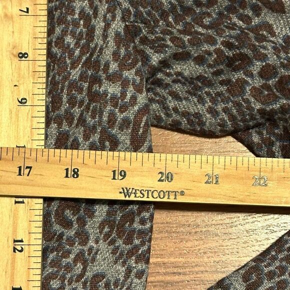Tommy Hilfiger Gray and Brown Animal print Open Front Blazer jacket | Women Size - Picture 9 of 13